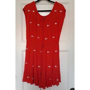 Anthropologie Leifnotes Dress Womens 6 Mini Gauzy Textured Tiered Boho Mini